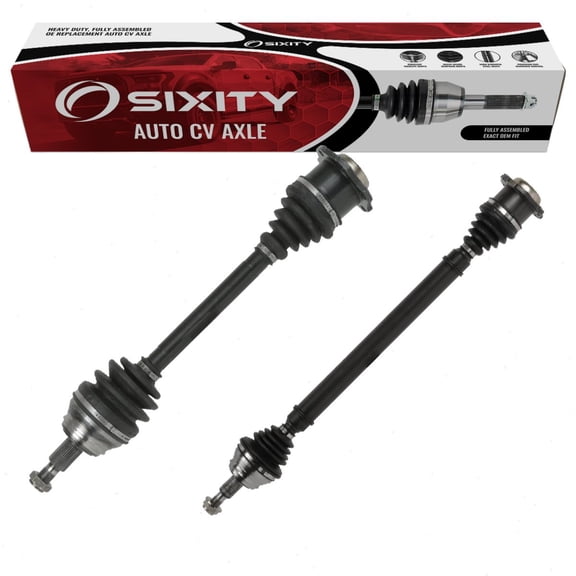 Sixity Auto 2 pc Front CV Axle Kit compatible with Volkswagen Jetta 1.8L L4 1.9L 2.0L 2.8L V6 1999-2009 - Pair Left Right Driver Passenger Complete Axle Shaft Assembly