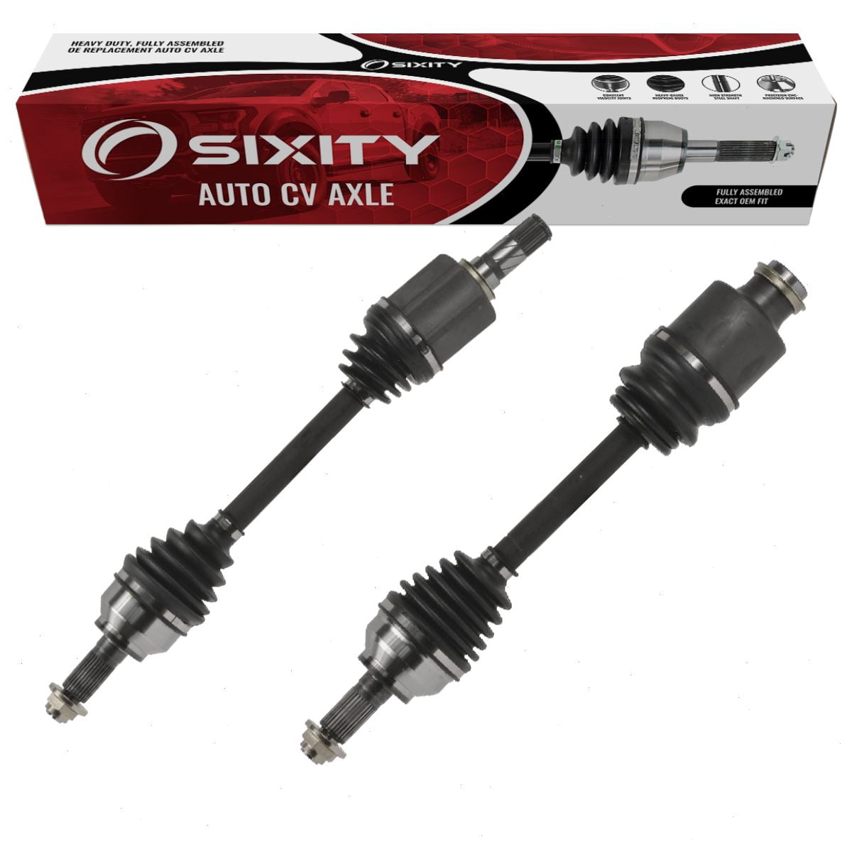 Sixity Auto 2 pc Front CV Axle Kit compatible with Mazda 5 2.3L L4 2006-2015 - Pair Left Right Driver Passenger Complete Axle Shaft Assembly