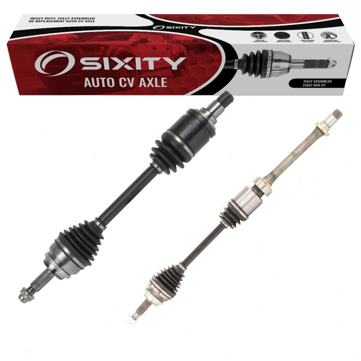 Sixity Auto 2 pc Front CV Axle Kit compatible with Toyota Camry 2.4L L4 2002-2009 - Pair Left Right Driver Passenger Complete Axle Shaft Assembly