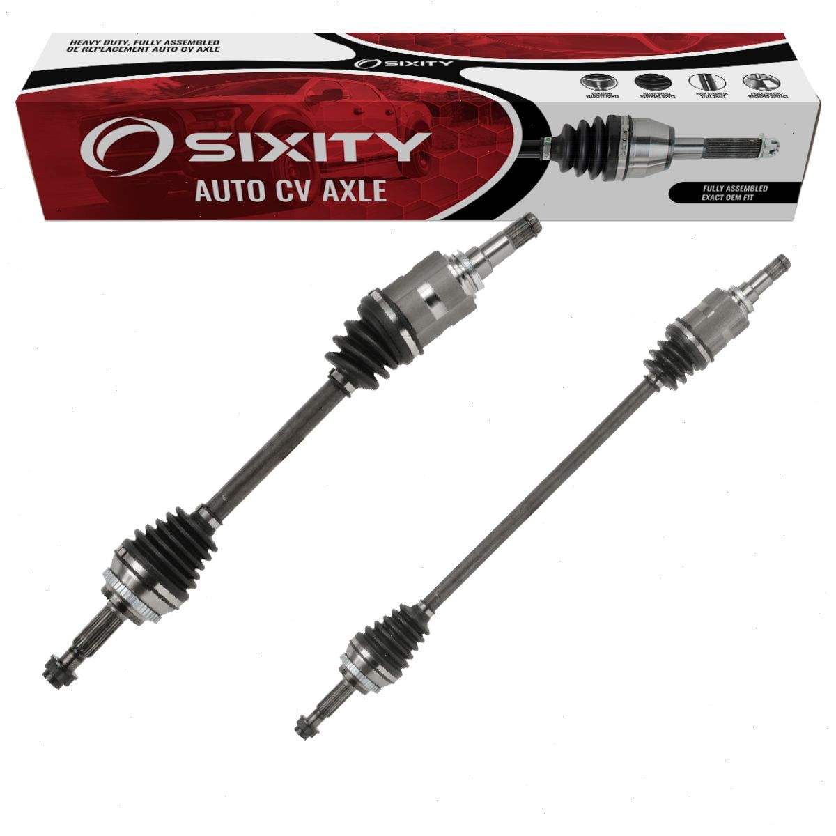 Sixity Auto 2 pc Front CV Axle Kit compatible with Toyota Corolla 1.8L L4 2009-2018 - Pair Left Right Driver Passenger Complete Axle Shaft Assembly