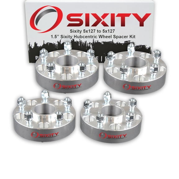 Sixity Auto 4 pc 1.5" 5x127 Wheel Spacers - Pickup Truck SUV 1/2-20tpi 1.25in Hubcentric