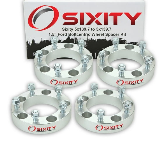 Sixity Auto 4 pc 1.5" 5x139.7 Wheel Spacers compatible with Ford F150 Pickup Truck 1/2-20tpi 1.25in Studs Lugs