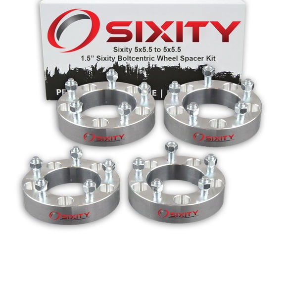 Sixity Auto 4 pc 1.5" 5x5.5 Wheel Spacers - Pickup Truck SUV 9/16-18tpi 1.25in Studs Lugs