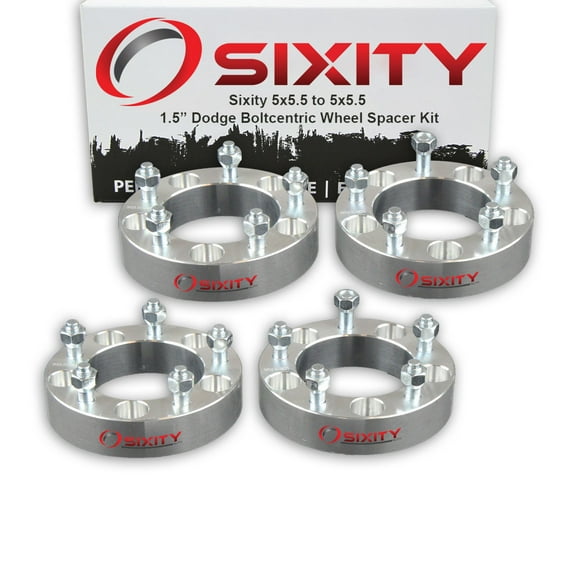Sixity Auto 4 pc 1.5" 5x5.5 Wheel Spacers compatible with Dodge Ram 1500 Dakota 9/16-18tpi 1.25in Studs Lugs