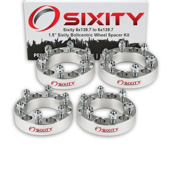 Sixity Auto 4 pc 1.5" 6x139.7 Wheel Spacers - Pickup Truck SUV M12x1.5mm 1.25in Studs Lugs