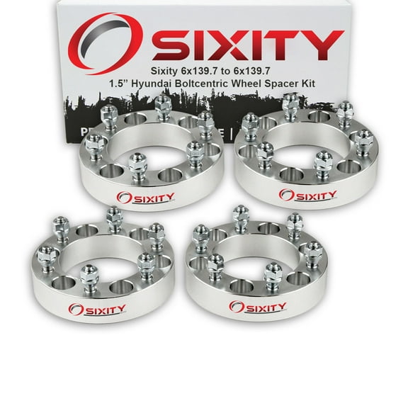 Sixity Auto 4 pc 1.5" 6x139.7 Wheel Spacers compatible with Hyundai Entourage M12x1.5mm 1.25in Studs Lugs