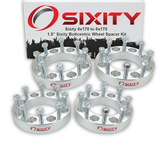 Sixity Auto 4 pc 1.5" 8x170 Wheel Spacers - Pickup Truck SUV M14x1.5mm 1.75in Studs Lugs