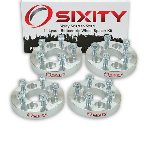 Sixity Auto 4 pc 1" 5x3.9 Wheel Spacers compatible with Lexus ES250 M12x1.5mm 1.25in Studs Lugs