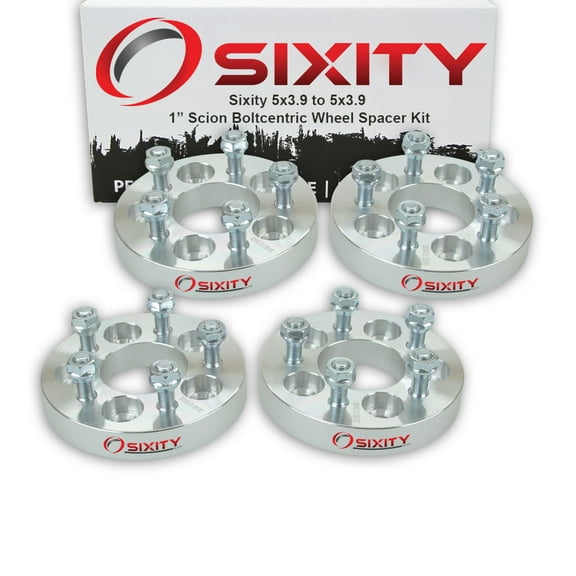 Sixity Auto 4 pc 1" 5x3.9 Wheel Spacers compatible with Scion tC xD M12x1.5mm 1.25in Studs Lugs