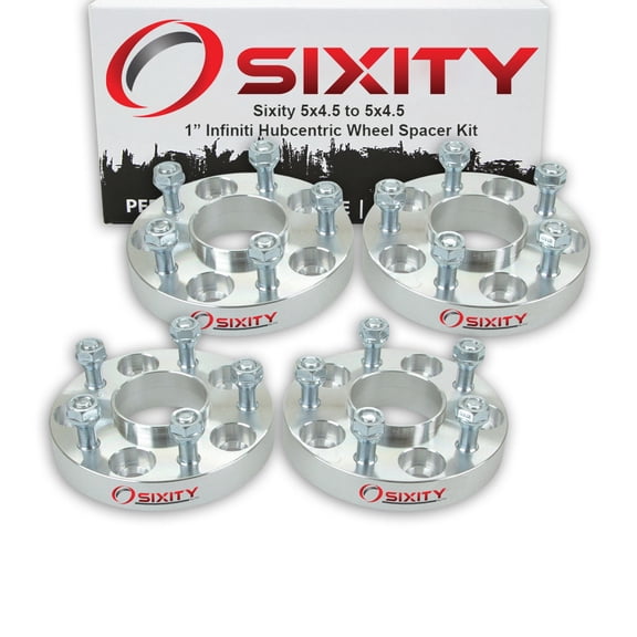 Sixity Auto 4 pc 1" 5x4.5 Wheel Spacers compatible with Infiniti Q45 I30 I35 EX35 FX35 G35 G37 M12x1.25mm 1.25in Hubcentric