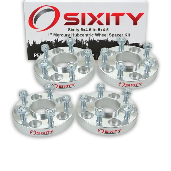 Sixity Auto 4 pc 1" 5x4.5 Wheel Spacers compatible with Mercury Villager Van M12x1.25mm 1.25in Hubcentric
