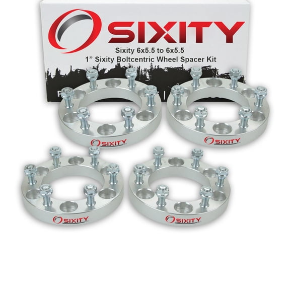Sixity Auto 4 pc 1" 6x5.5 Wheel Spacers - Pickup Truck SUV M12x1.5mm 1.25in Studs Lugs