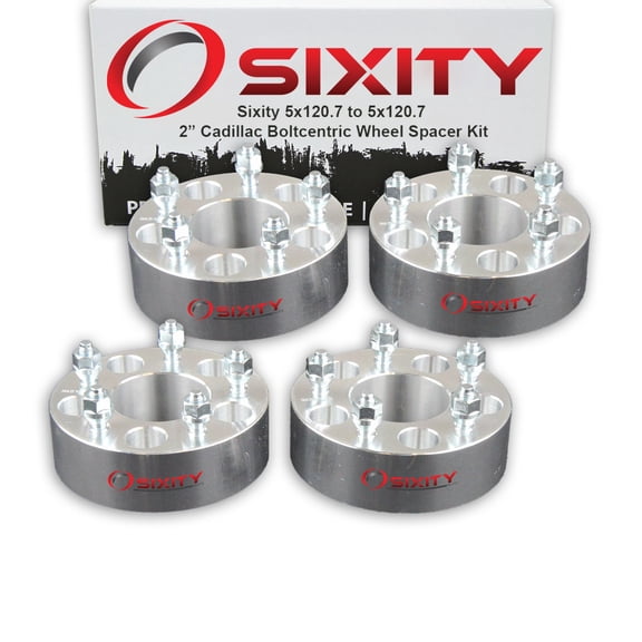 Sixity Auto 4 pc 2" 5x120.7 Wheel Spacers compatible with Cadillac El Dorado XLR M12x1.5mm 1.25in Studs Lugs