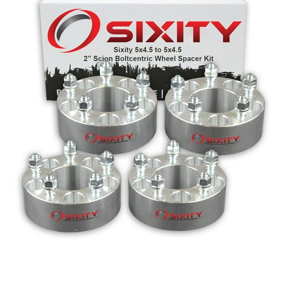 Sixity Auto 4 pc 2" 5x4.5 Wheel Spacers compatible with Scion xB M12x1.5mm 1.25in Studs Lugs