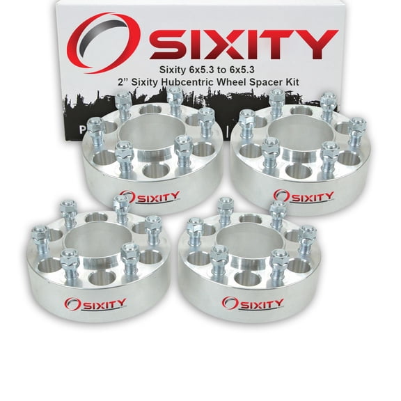 Sixity Auto 4 pc 2" 6x5.3 Wheel Spacers - Pickup Truck SUV M14x2.0mm 1.25in Hubcentric