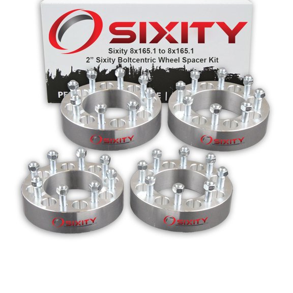 Sixity Auto 4 pc 2" 8x165.1 Wheel Spacers - Pickup Truck SUV 9/16-18tpi 1.75in Studs Lugs