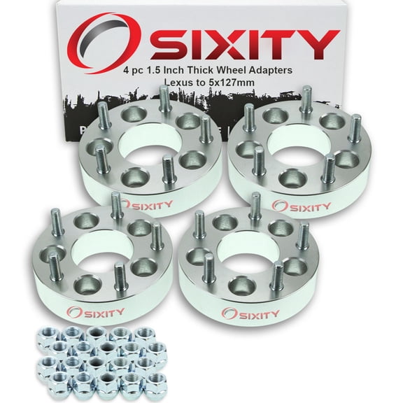 Sixity Auto 4 pc 5x114.3mm to 5x127mm Wheel Spacers Adapters 1.5" compatible with Lexus ES300 ES300h