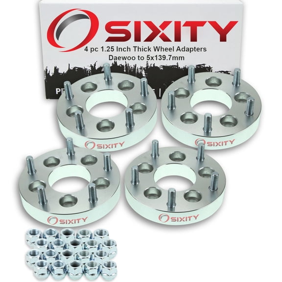 Sixity Auto 4 pc 5x114.3mm to 5x139.7mm Wheel Spacers Adapters 1.25" compatible with Daewoo Leganza