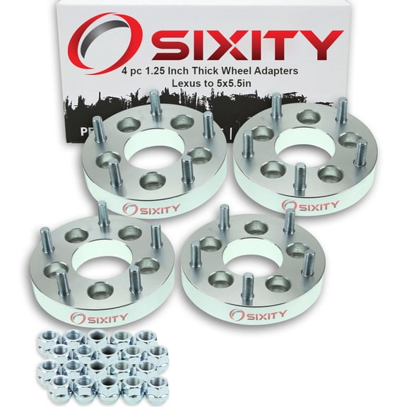 Sixity Auto 4 pc 5x4.5" to 5x5.5" Wheel Spacers Adapters 1.25" compatible with Lexus ES300 ES300h