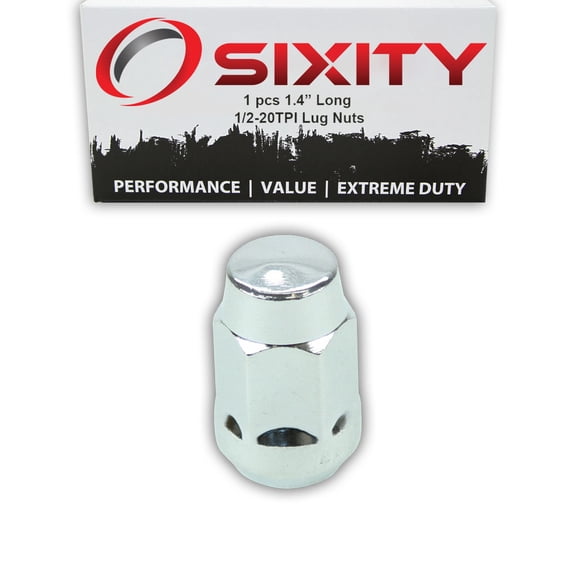 Sixity Auto Chrome Plated Bulge Acorn Wheel Lug Nuts - 1/2-20tpi 1.4" - Standard Length - Capped Closed End