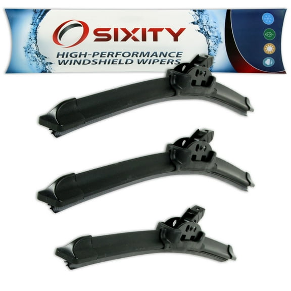 Sixity Auto XTS Frameless Front Rear Windshield Wiper Blades compatible with Mazda GLC