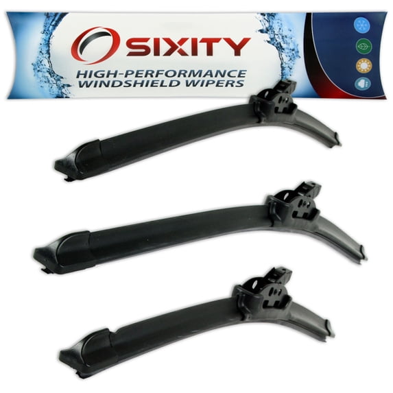 Sixity Auto XTS Frameless Front Rear Windshield Wiper Blades compatible with Volvo V40