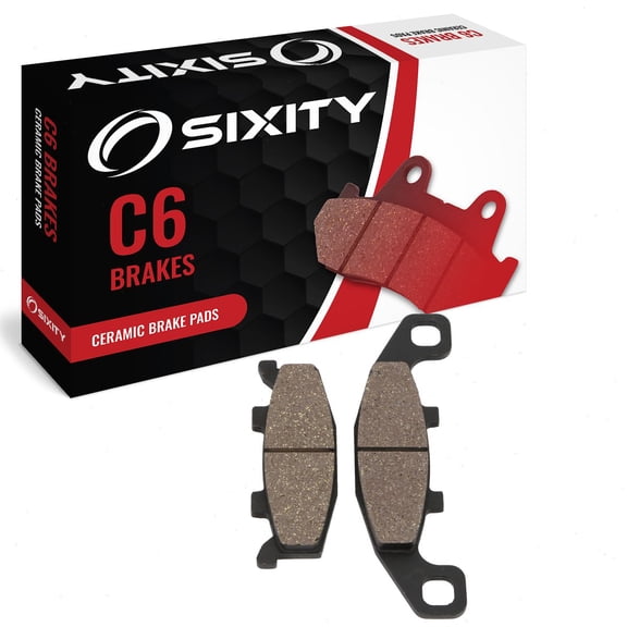 Sixity C6 Front Ceramic Brake Pads compatible with Kawasaki EX500 Ninja 500R D1 D2 D3 D4 D5 D6 D7 D8 D9 D10 D11 D12 D6F D7F D8F D9F EBC Floating Conversion 1997-2009 Complete Set