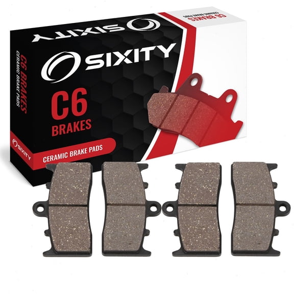 Sixity C6 Front Ceramic Brake Pads compatible with BMW K1200LT Evo Integral ABS Fixed Bobbin 2007-2009 Complete Set