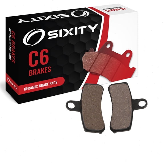 Sixity C6 Front Ceramic Brake Pads compatible with Harley Davidson FLSTF Fat Boy 2012-2014 Complete Set