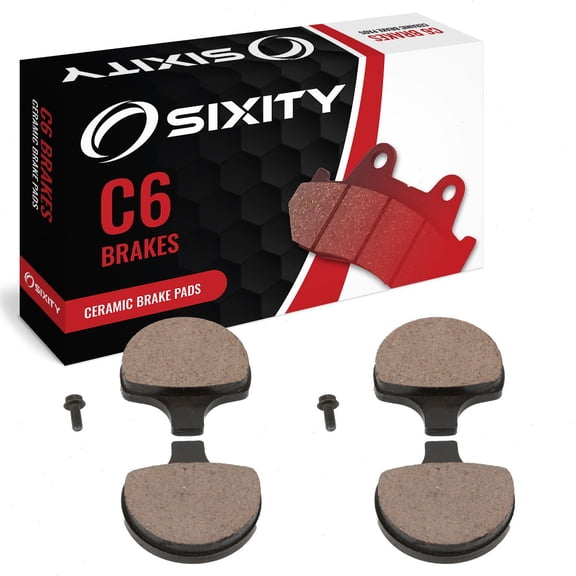 Sixity C6 Front Ceramic Brake Pads compatible with Harley Davidson FXDL Dyna Low Rider 1999 Complete Set