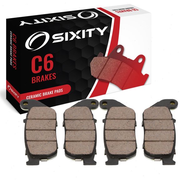 Sixity C6 Front Ceramic Brake Pads compatible with Harley Davidson Sportster XL883 R Roadster 2010 Complete Set