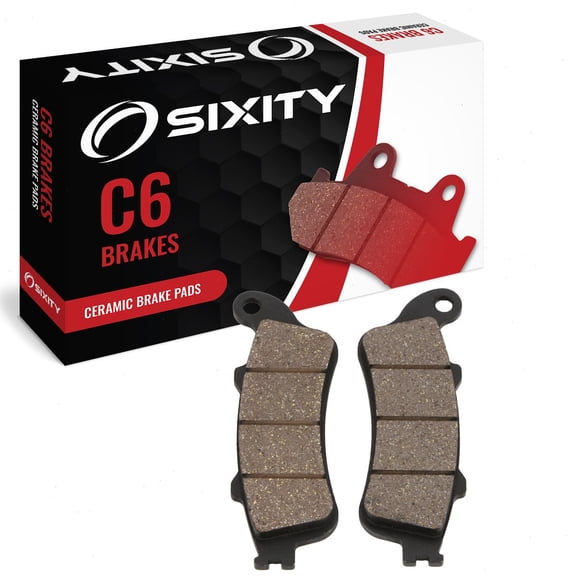 Sixity C6 Front Ceramic Brake Pads compatible with Honda FSC600 Silver Wing FSC 600D 276mm Front Disc 2007-2010 Complete Set
