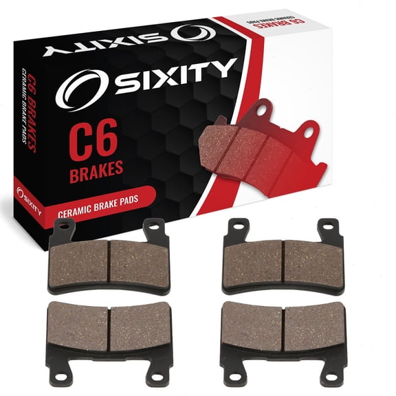 Sixity C6 Front Ceramic Brake Pads compatible with Honda RVT1000R RC51 2000-2006 Complete Set