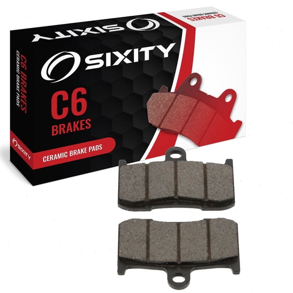Sixity C6 Front Ceramic Brake Pads compatible with Indian Chief Classic Nissin Calipers 2014-2015 Complete Set