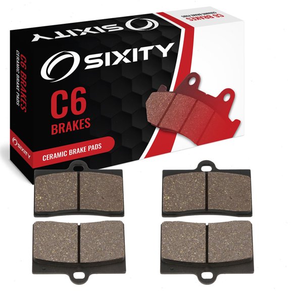 Sixity C6 Front Ceramic Brake Pads compatible with Indian Chief Roadmaster Brembo Calipers 2009-2011 Complete Set