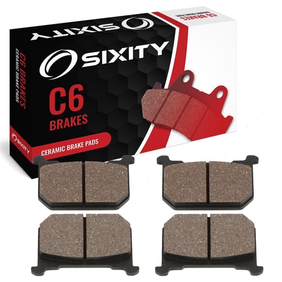 Sixity C6 Front Ceramic Brake Pads compatible with Kawasaki KZ1000M CSR M1 M2 1981-1982 Complete Set
