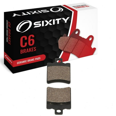 Sixity C6 Front Ceramic Brake Pads compatible with Malaguti F12 Phantom LC 1998-2004 Complete Set