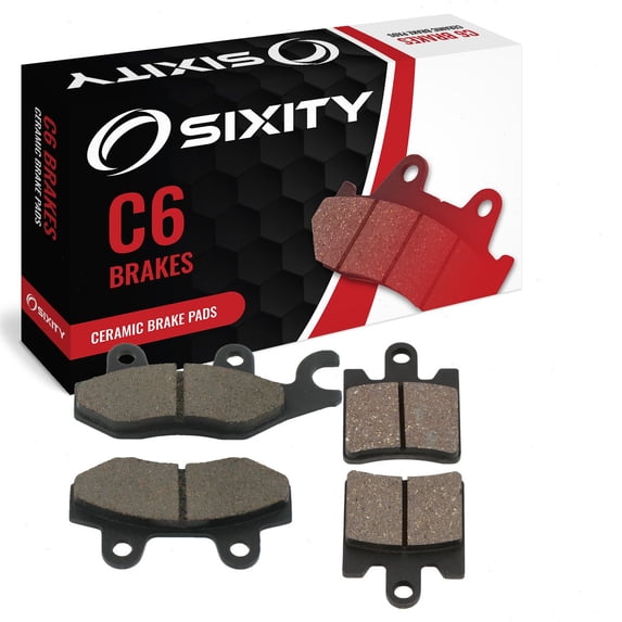 Sixity C6 Front Ceramic Brake Pads compatible with Suzuki AN400 Burgman K7 K8 K9 AK9 AL1 AL2 AL3 AL4 AL5 2007-2009 Complete Set