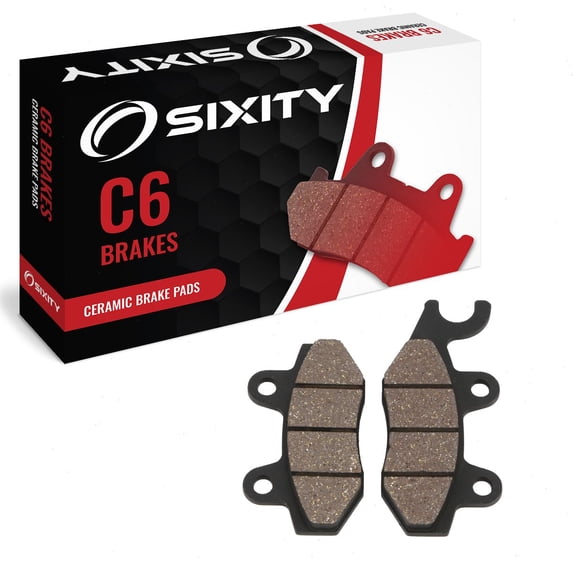 Sixity C6 Front Ceramic Brake Pads compatible with Suzuki RM125 J 1988 Complete Set