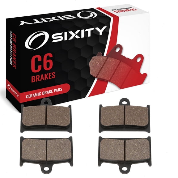 Sixity C6 Front Ceramic Brake Pads compatible with Triumph Thunderbird 1600cc Cast Wheel 2010-2014 Complete Set