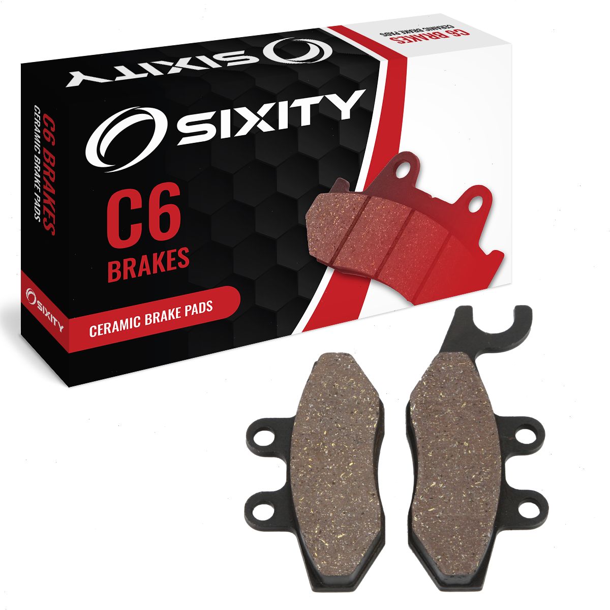 Sixity C6 Front Ceramic Brake Pads compatible with Vespa GTV 300 ie 2011-2014 Complete Set