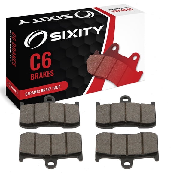 Sixity C6 Front Ceramic Brake Pads compatible with Victory Cross Roads 2010-2012 Complete Set