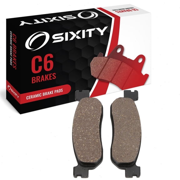 Sixity C6 Front Ceramic Brake Pads compatible with Yamaha TW200 N NC P PC R RC S SC T TC V VC W WC X Y Z A B D E F 2001-2006 Complete Set
