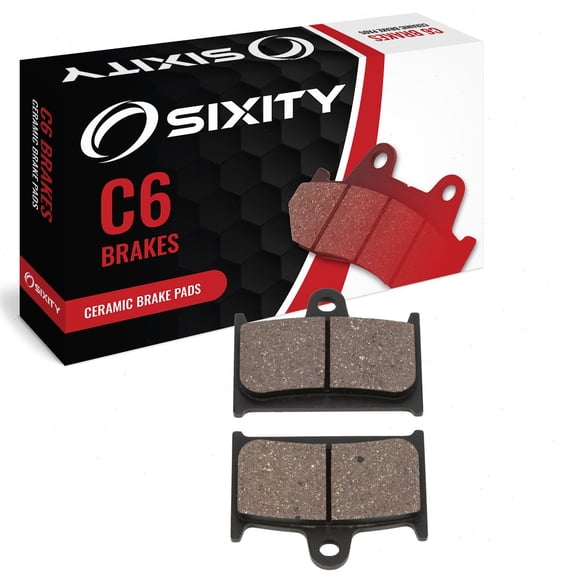 Sixity C6 Front Ceramic Brake Pads compatible with Yamaha TZ 125 1994-1997 Complete Set