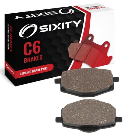 Sixity C6 Front Ceramic Brake Pads compatible with Yamaha YBR 125 ESD 4P2A 4P2G Cast Wheel 2010-2013 Complete Set