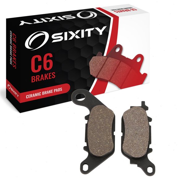 Sixity C6 Front Ceramic Brake Pads compatible with Yamaha YBR 250 41S2 3 2010-2012 Complete Set
