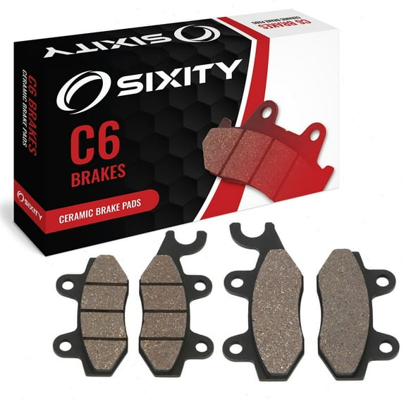 Sixity C6 Front Ceramic Brake Pads compatible with Yamaha YXR700F Rhino 700 FI 2009 Complete Set