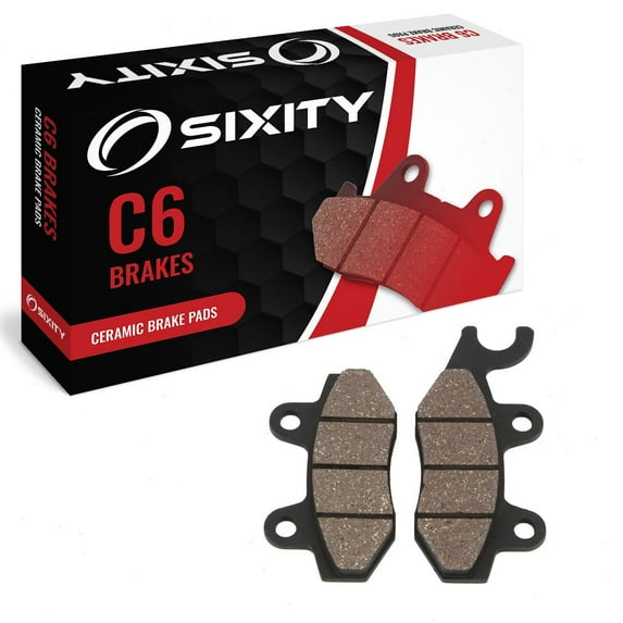 Sixity C6 Front Ceramic Brake Pads compatible with Yamaha YZ125 A 1990 Complete Set