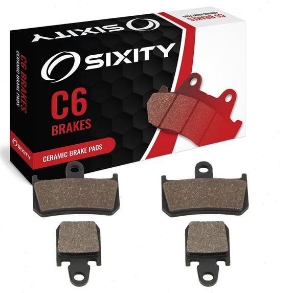 Sixity C6 Front Ceramic Brake Pads compatible with Yamaha YZF-R1 6 Piston Caliper 2009-2014 Complete Set
