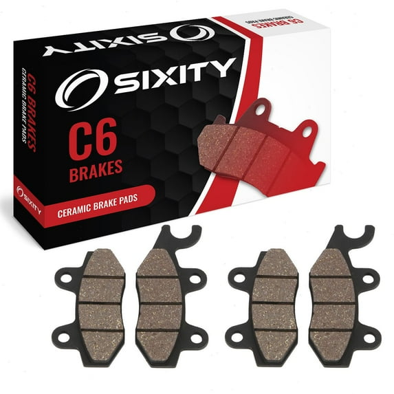 Sixity C6 Front Rear Ceramic Brake Pads compatible with ATK 250 LQ 1995-1996 Complete Set